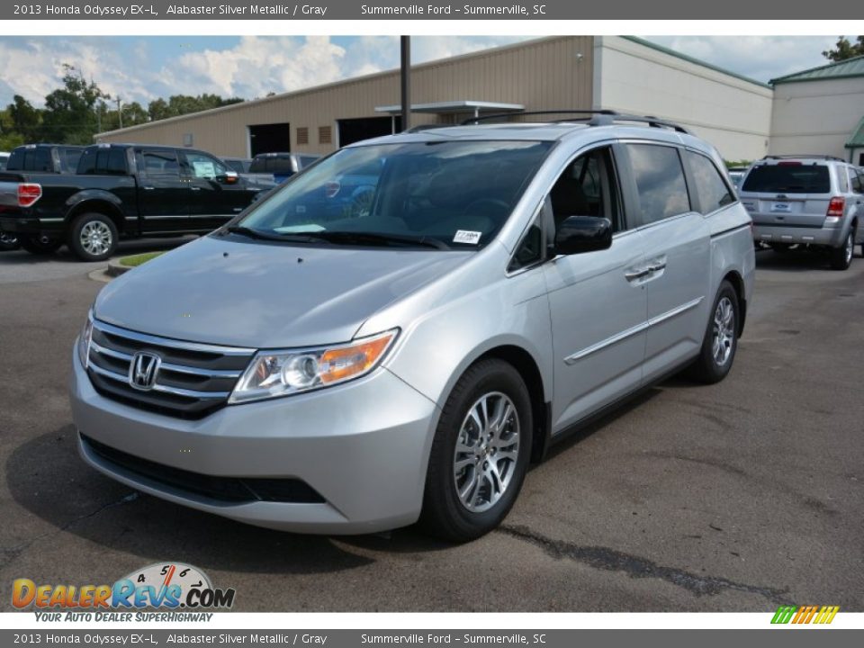 2013 Honda Odyssey EX-L Alabaster Silver Metallic / Gray Photo #7