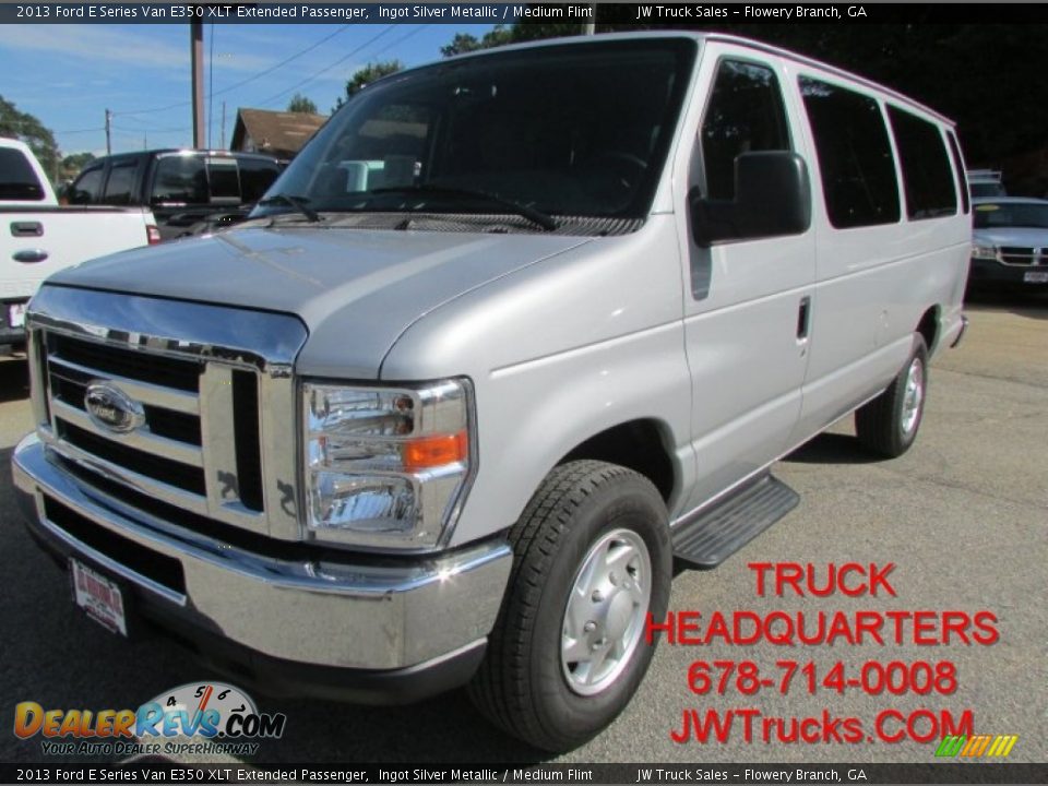 2013 Ford E Series Van E350 XLT Extended Passenger Ingot Silver Metallic / Medium Flint Photo #1