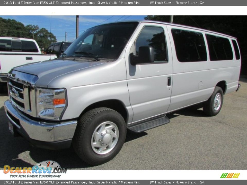 2013 Ford E Series Van E350 XLT Extended Passenger Ingot Silver Metallic / Medium Flint Photo #2