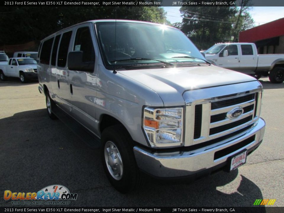 2013 Ford E Series Van E350 XLT Extended Passenger Ingot Silver Metallic / Medium Flint Photo #4