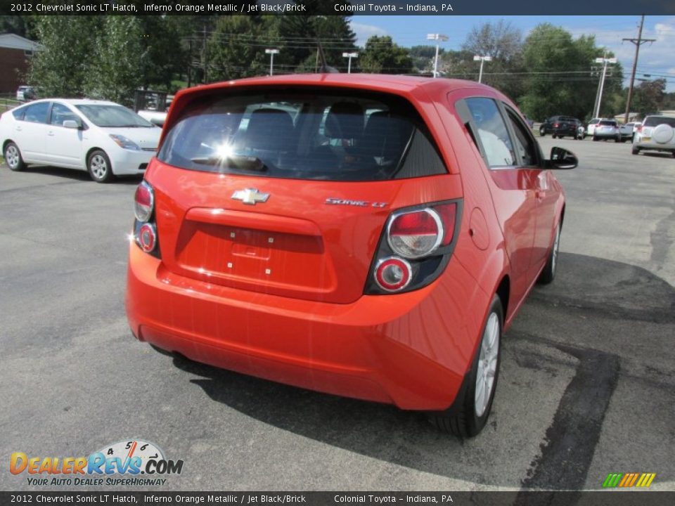 2012 Chevrolet Sonic LT Hatch Inferno Orange Metallic / Jet Black/Brick Photo #6