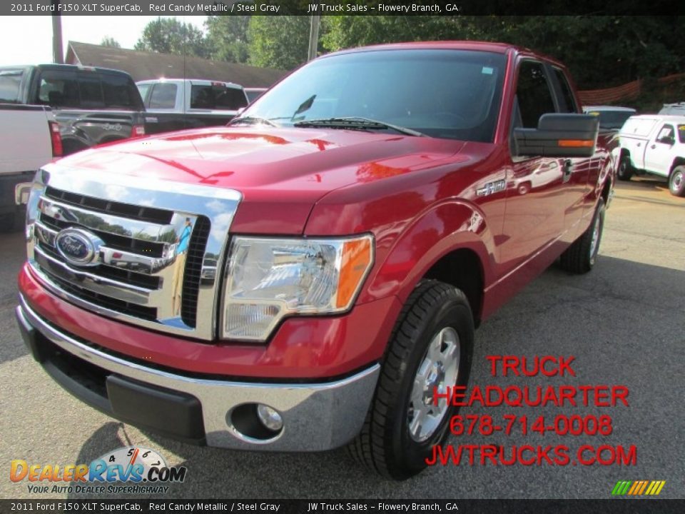 2011 Ford F150 XLT SuperCab Red Candy Metallic / Steel Gray Photo #1