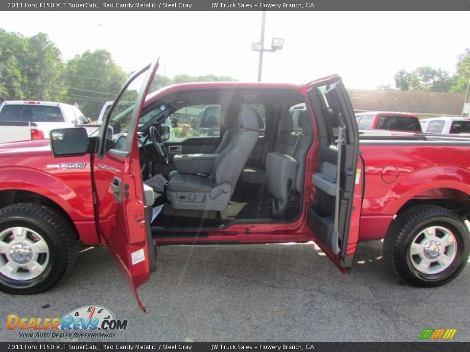 2011 Ford F150 XLT SuperCab Red Candy Metallic / Steel Gray Photo #31