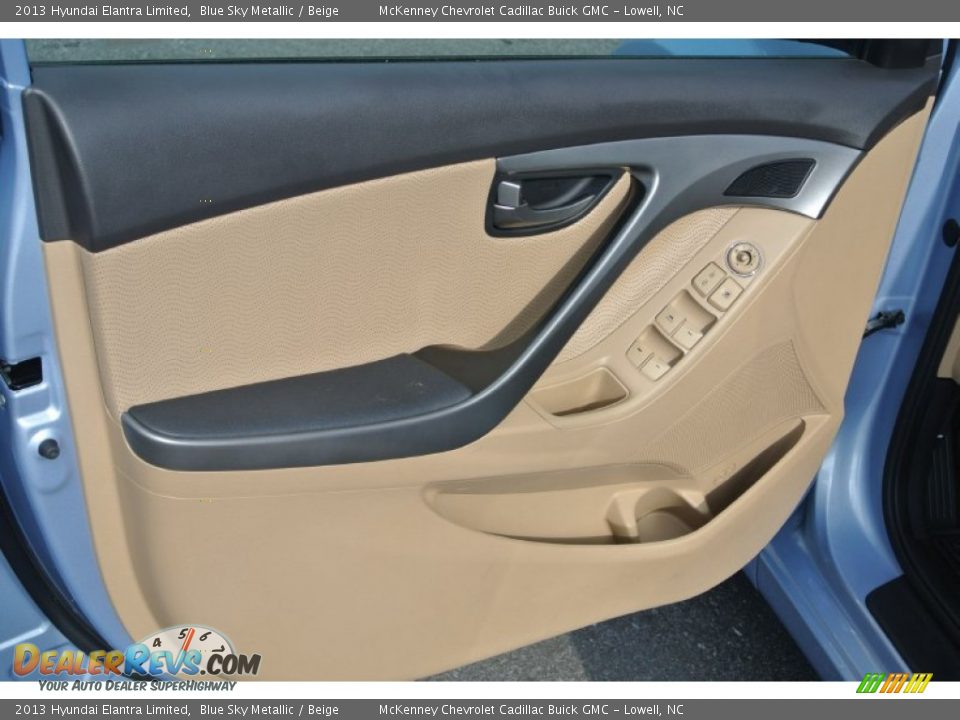 2013 Hyundai Elantra Limited Blue Sky Metallic / Beige Photo #10