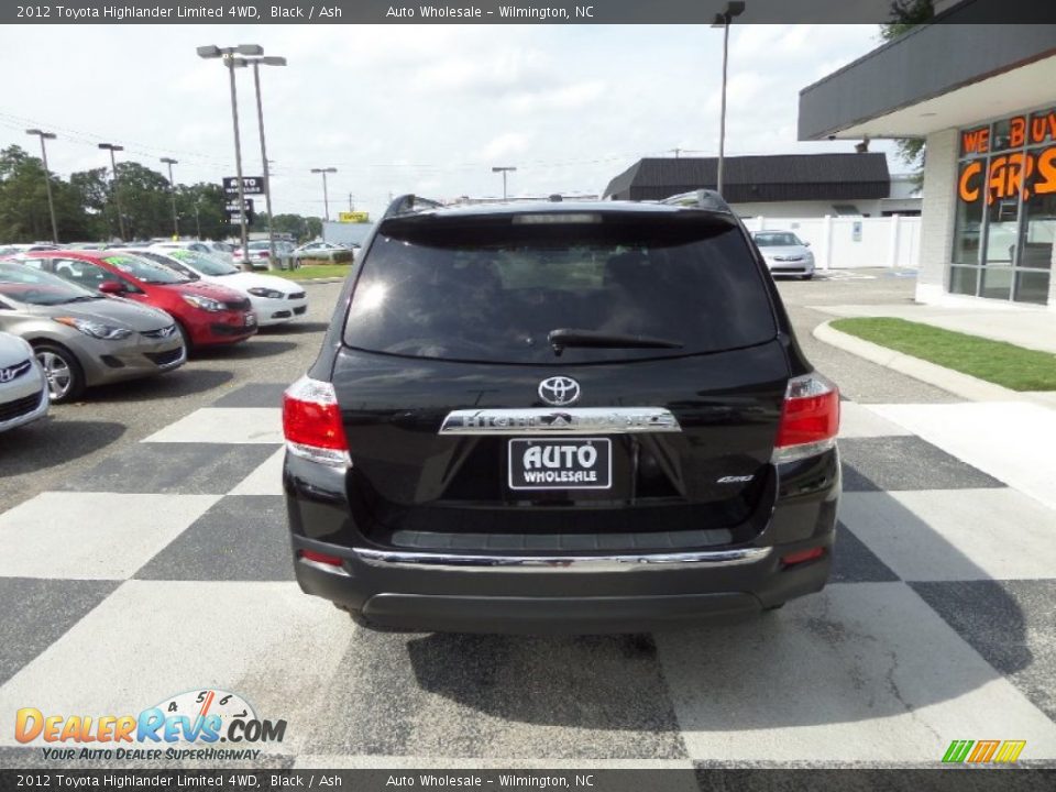 2012 Toyota Highlander Limited 4WD Black / Ash Photo #4