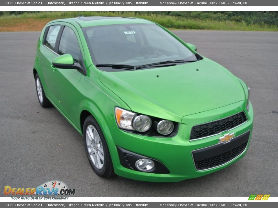 2015 Chevrolet Sonic LT Hatchback Dragon Green Metallic / Jet Black/Dark Titanium Photo #1