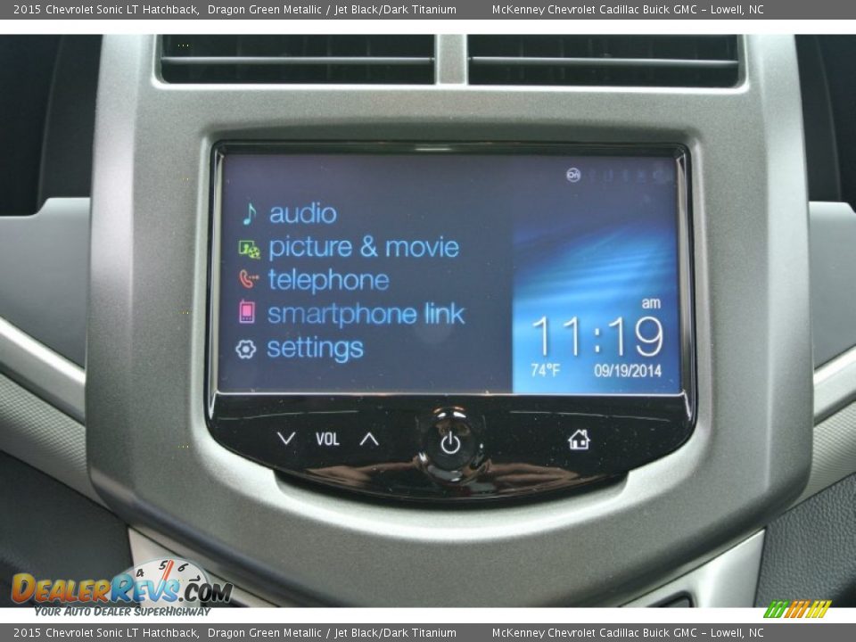 2015 Chevrolet Sonic LT Hatchback Dragon Green Metallic / Jet Black/Dark Titanium Photo #12