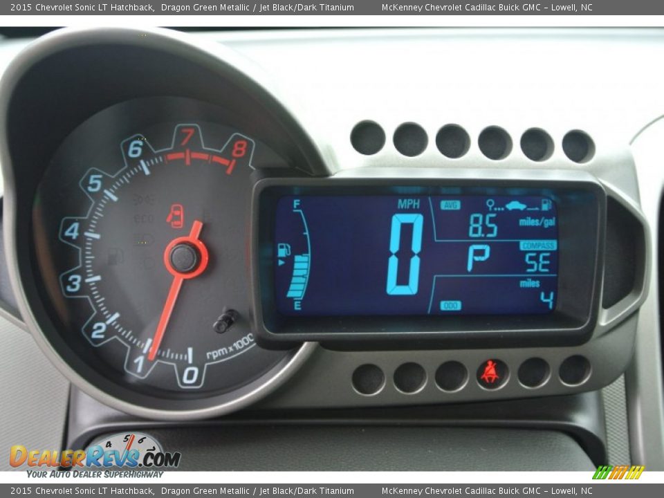 2015 Chevrolet Sonic LT Hatchback Dragon Green Metallic / Jet Black/Dark Titanium Photo #14