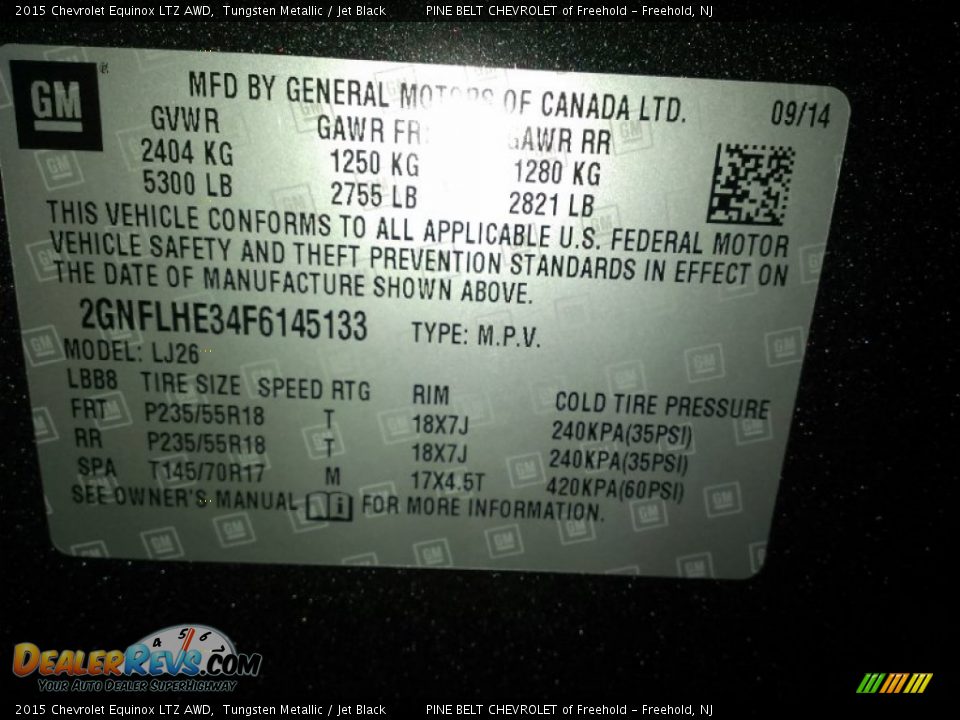 2015 Chevrolet Equinox LTZ AWD Tungsten Metallic / Jet Black Photo #9