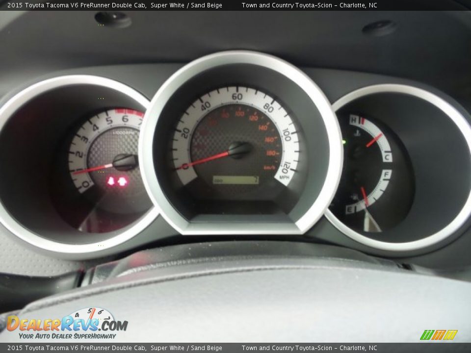 2015 Toyota Tacoma V6 PreRunner Double Cab Super White / Sand Beige Photo #14