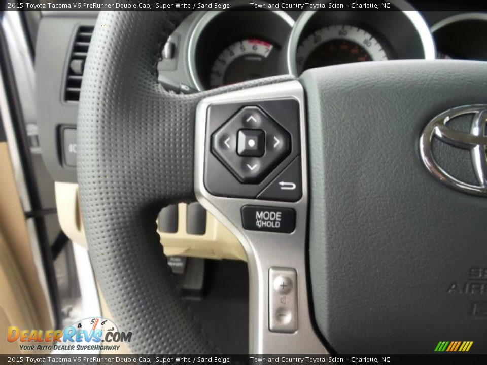 2015 Toyota Tacoma V6 PreRunner Double Cab Super White / Sand Beige Photo #24