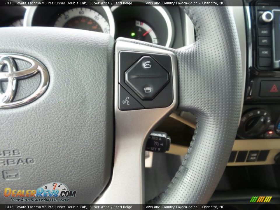 2015 Toyota Tacoma V6 PreRunner Double Cab Super White / Sand Beige Photo #25