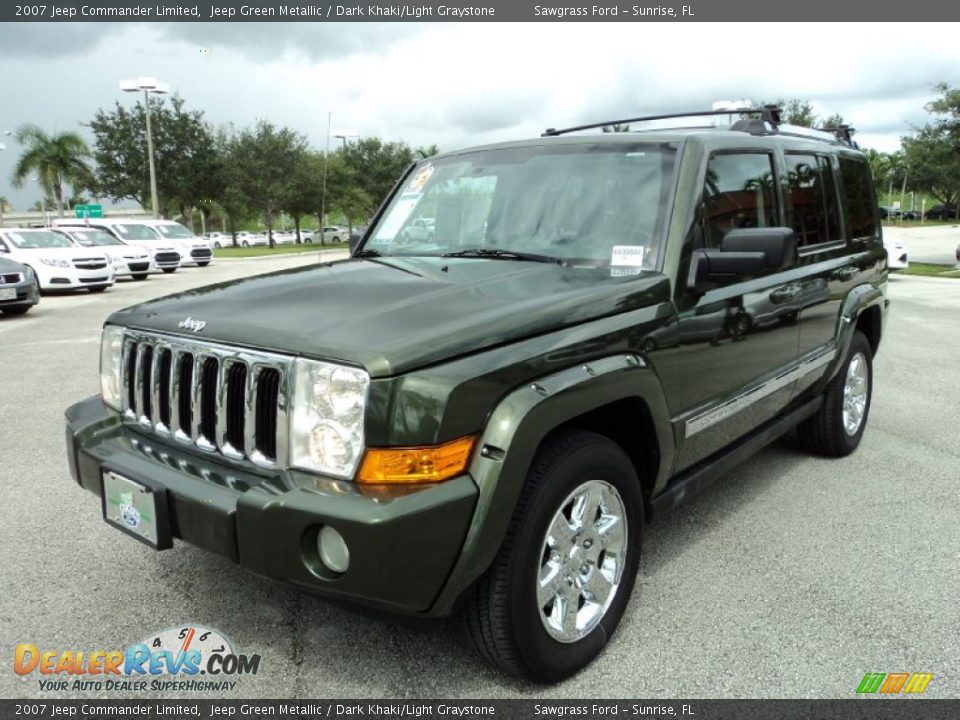 2007 Jeep Commander Limited Jeep Green Metallic / Dark Khaki/Light Graystone Photo #14