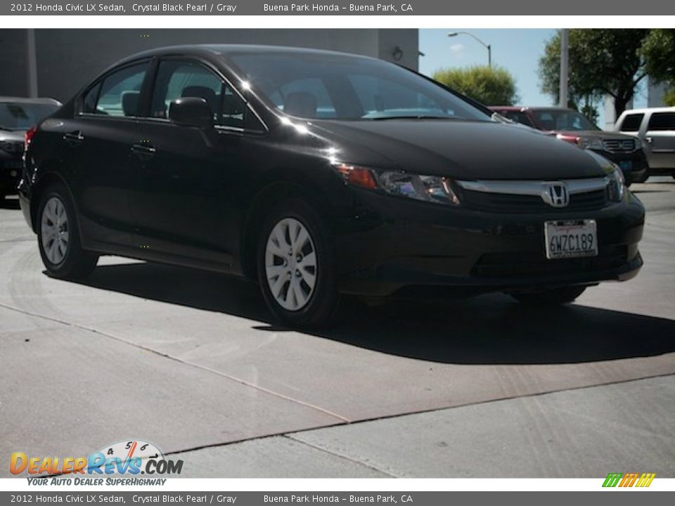2012 Honda Civic LX Sedan Crystal Black Pearl / Gray Photo #1