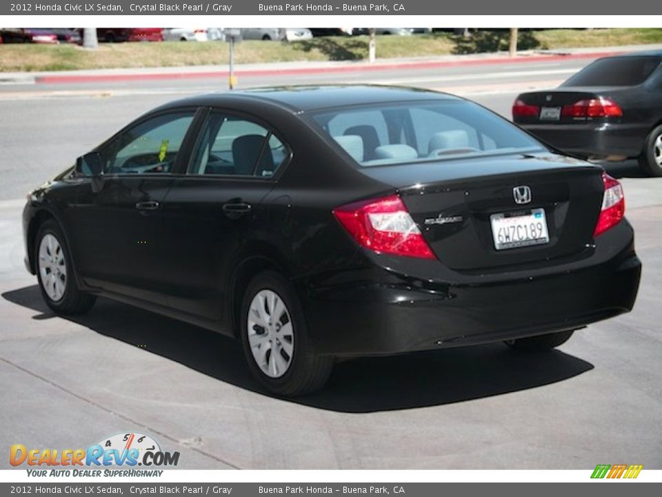 2012 Honda Civic LX Sedan Crystal Black Pearl / Gray Photo #2