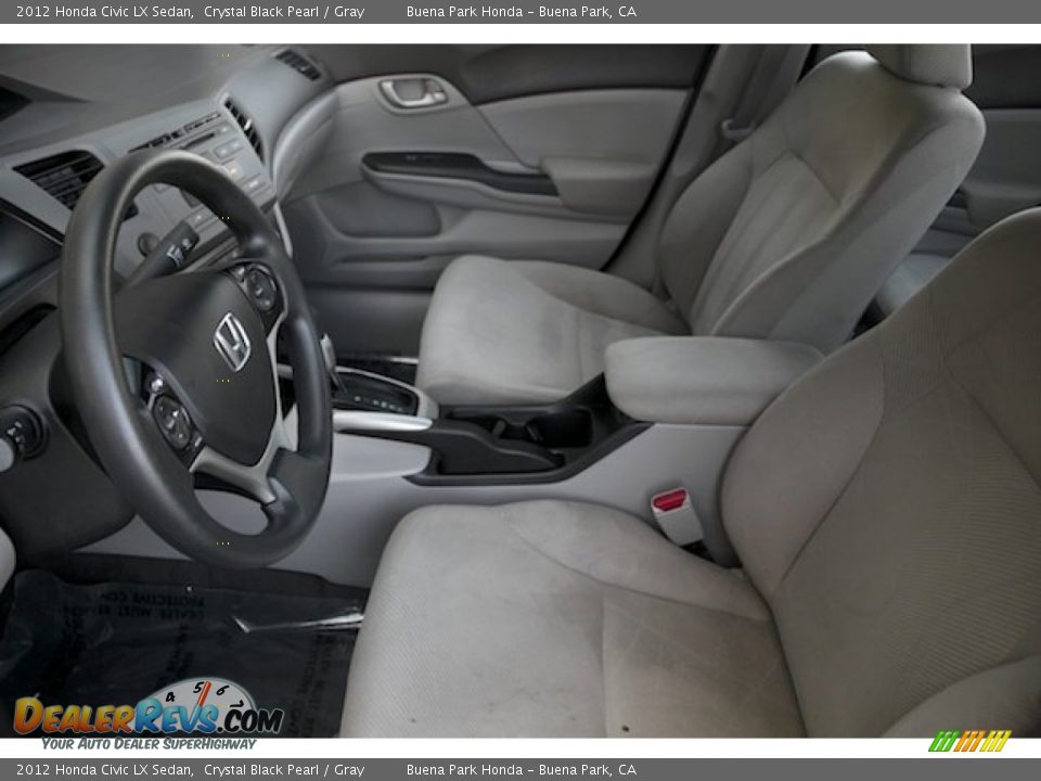 2012 Honda Civic LX Sedan Crystal Black Pearl / Gray Photo #3