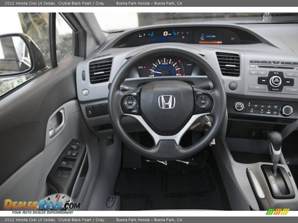 2012 Honda Civic LX Sedan Crystal Black Pearl / Gray Photo #5