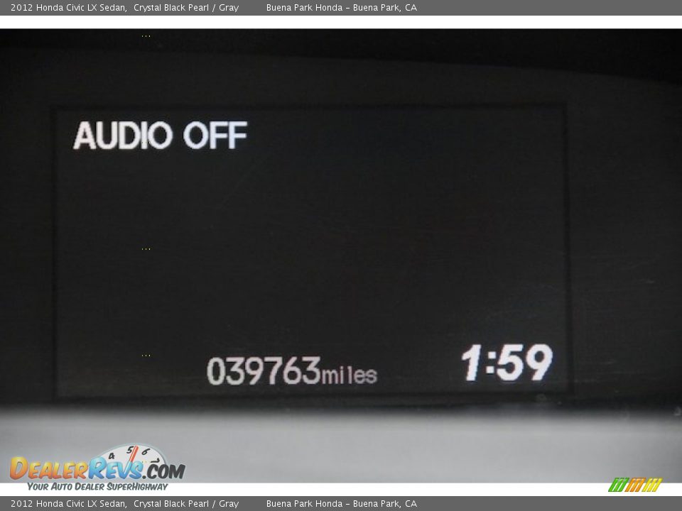 2012 Honda Civic LX Sedan Crystal Black Pearl / Gray Photo #6