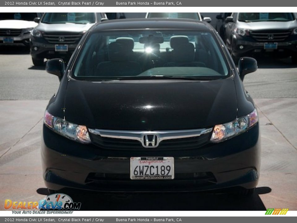 2012 Honda Civic LX Sedan Crystal Black Pearl / Gray Photo #7