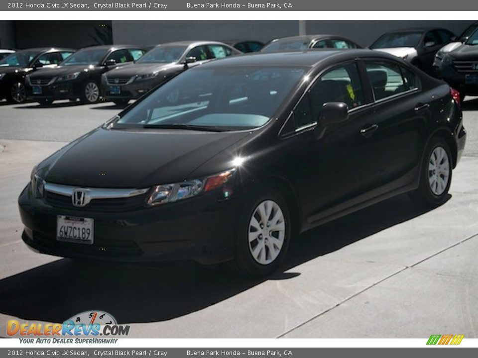 2012 Honda Civic LX Sedan Crystal Black Pearl / Gray Photo #8