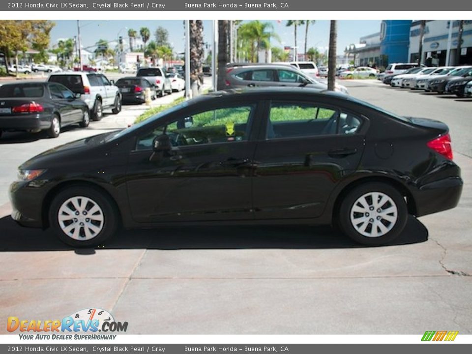 2012 Honda Civic LX Sedan Crystal Black Pearl / Gray Photo #9
