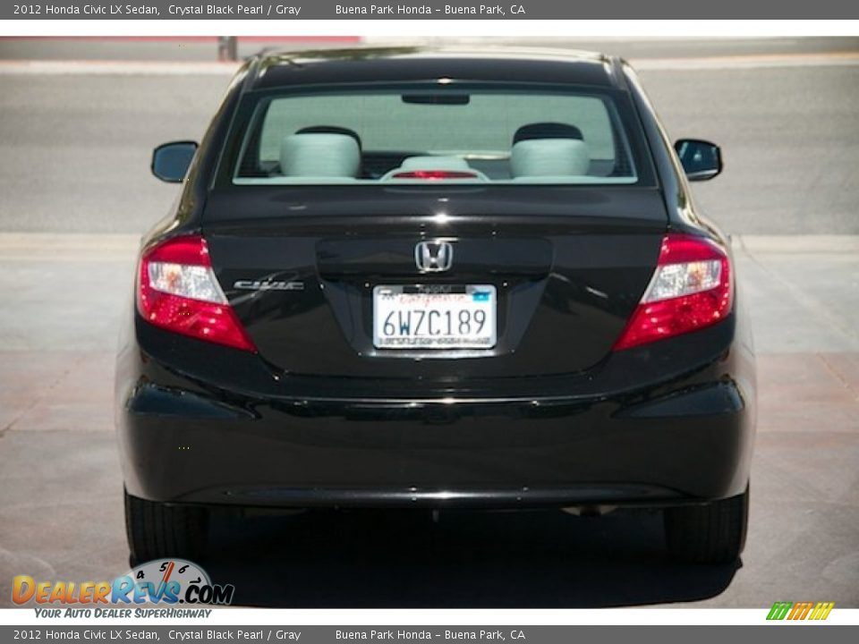 2012 Honda Civic LX Sedan Crystal Black Pearl / Gray Photo #10