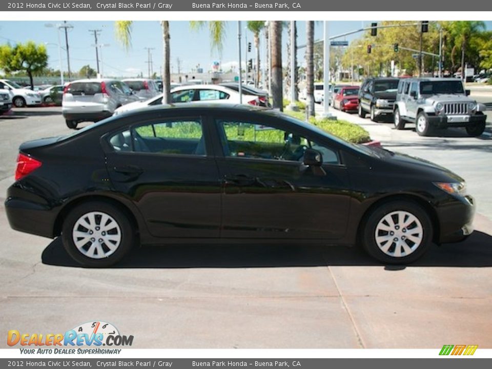 2012 Honda Civic LX Sedan Crystal Black Pearl / Gray Photo #12