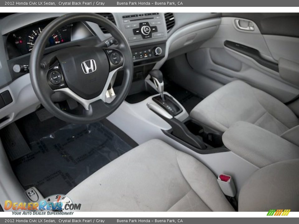 2012 Honda Civic LX Sedan Crystal Black Pearl / Gray Photo #13