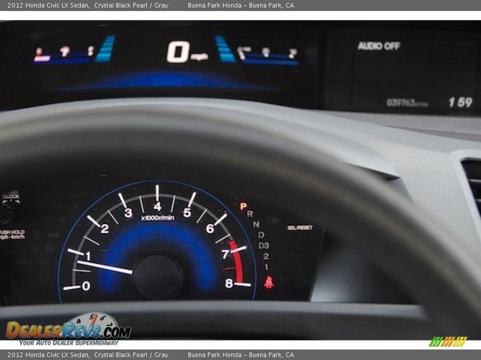 2012 Honda Civic LX Sedan Crystal Black Pearl / Gray Photo #23