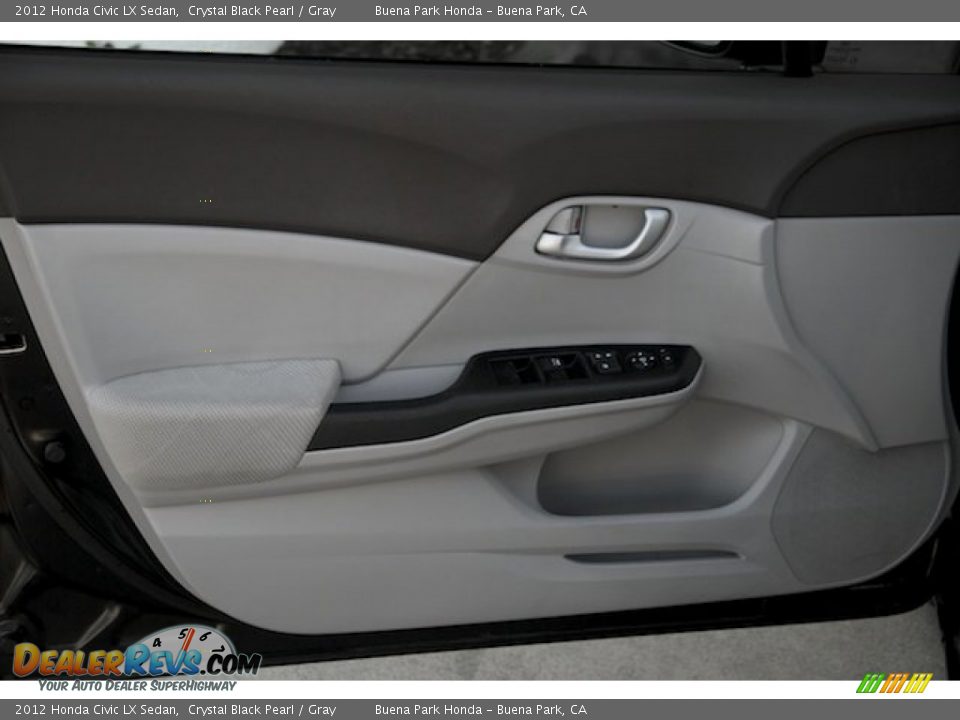 2012 Honda Civic LX Sedan Crystal Black Pearl / Gray Photo #24