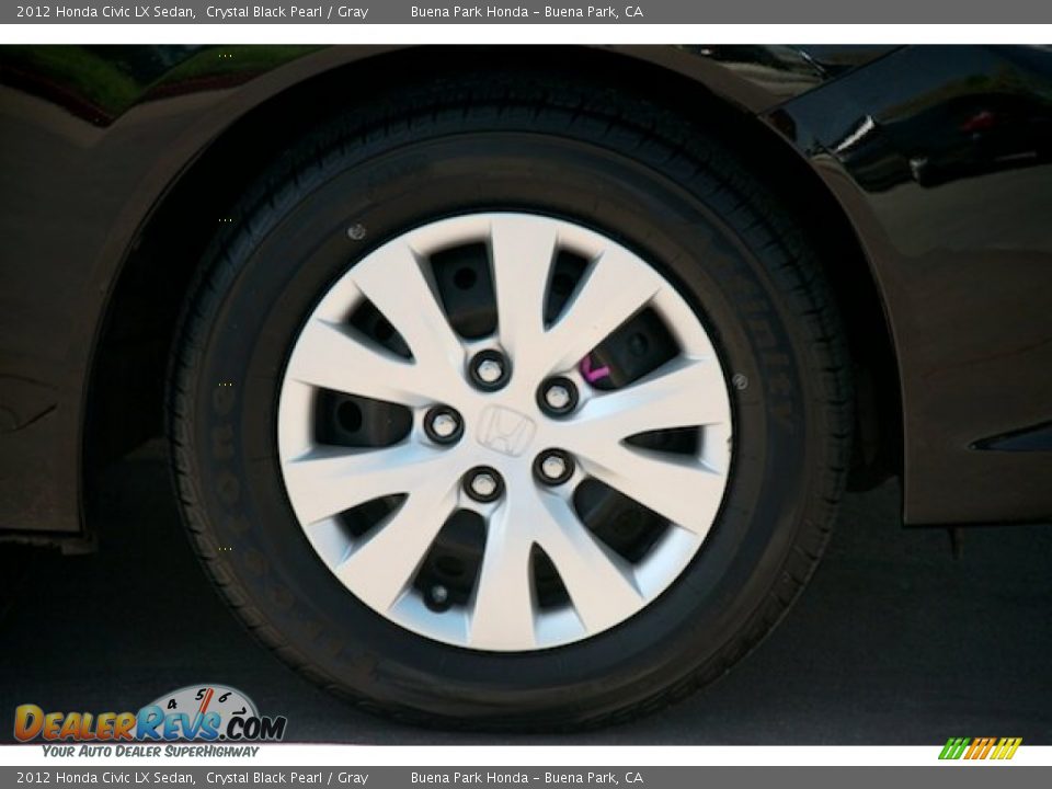2012 Honda Civic LX Sedan Crystal Black Pearl / Gray Photo #31