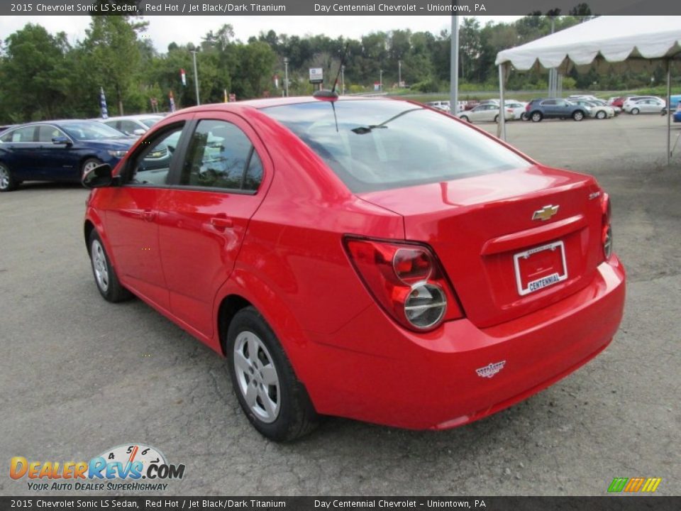 2015 Chevrolet Sonic LS Sedan Red Hot / Jet Black/Dark Titanium Photo #4