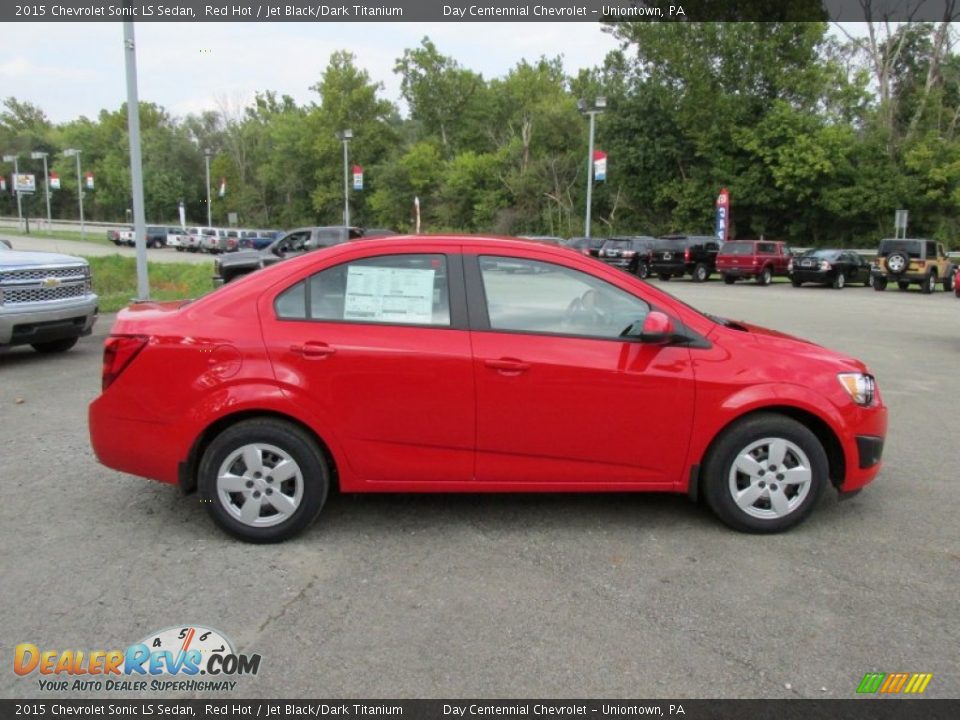 2015 Chevrolet Sonic LS Sedan Red Hot / Jet Black/Dark Titanium Photo #7