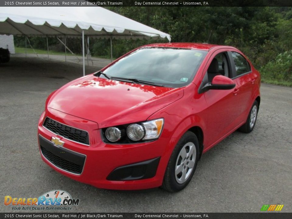2015 Chevrolet Sonic LS Sedan Red Hot / Jet Black/Dark Titanium Photo #10