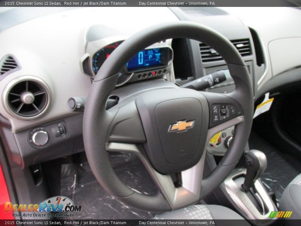 2015 Chevrolet Sonic LS Sedan Red Hot / Jet Black/Dark Titanium Photo #14