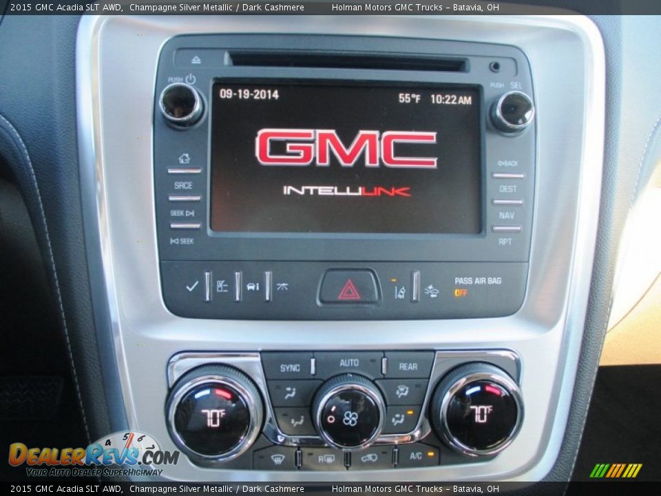 2015 GMC Acadia SLT AWD Champagne Silver Metallic / Dark Cashmere Photo #7