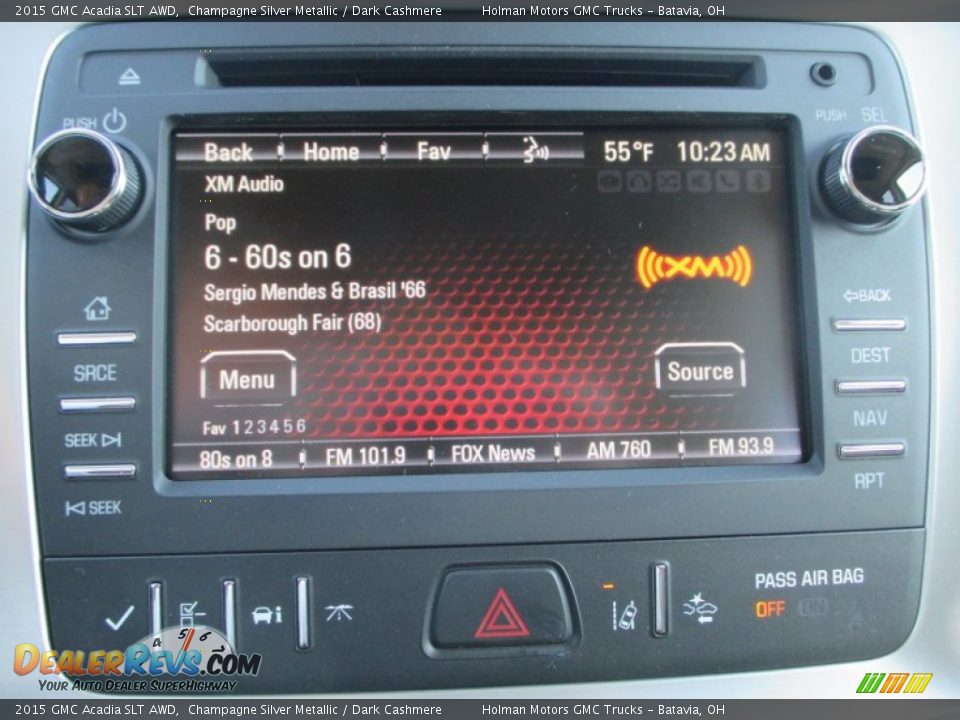 2015 GMC Acadia SLT AWD Champagne Silver Metallic / Dark Cashmere Photo #12