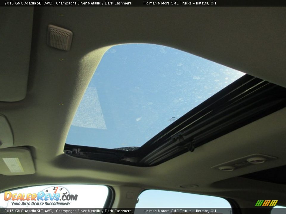 2015 GMC Acadia SLT AWD Champagne Silver Metallic / Dark Cashmere Photo #24