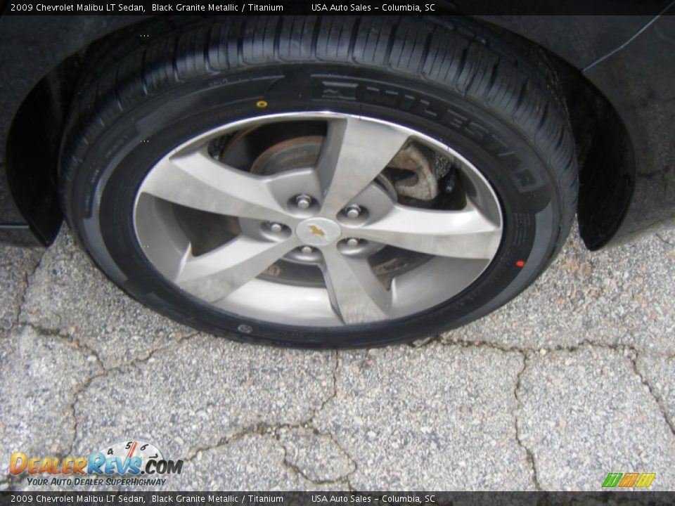 2009 Chevrolet Malibu LT Sedan Black Granite Metallic / Titanium Photo #7