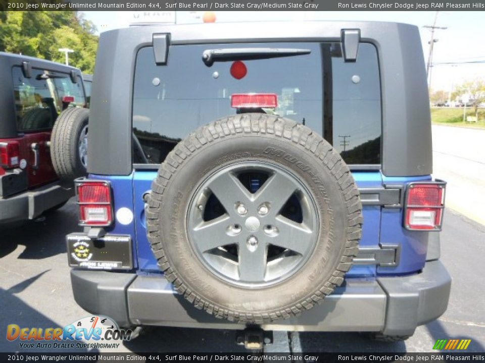 2010 Jeep Wrangler Unlimited Mountain Edition 4x4 Surf Blue Pearl / Dark Slate Gray/Medium Slate Gray Photo #3