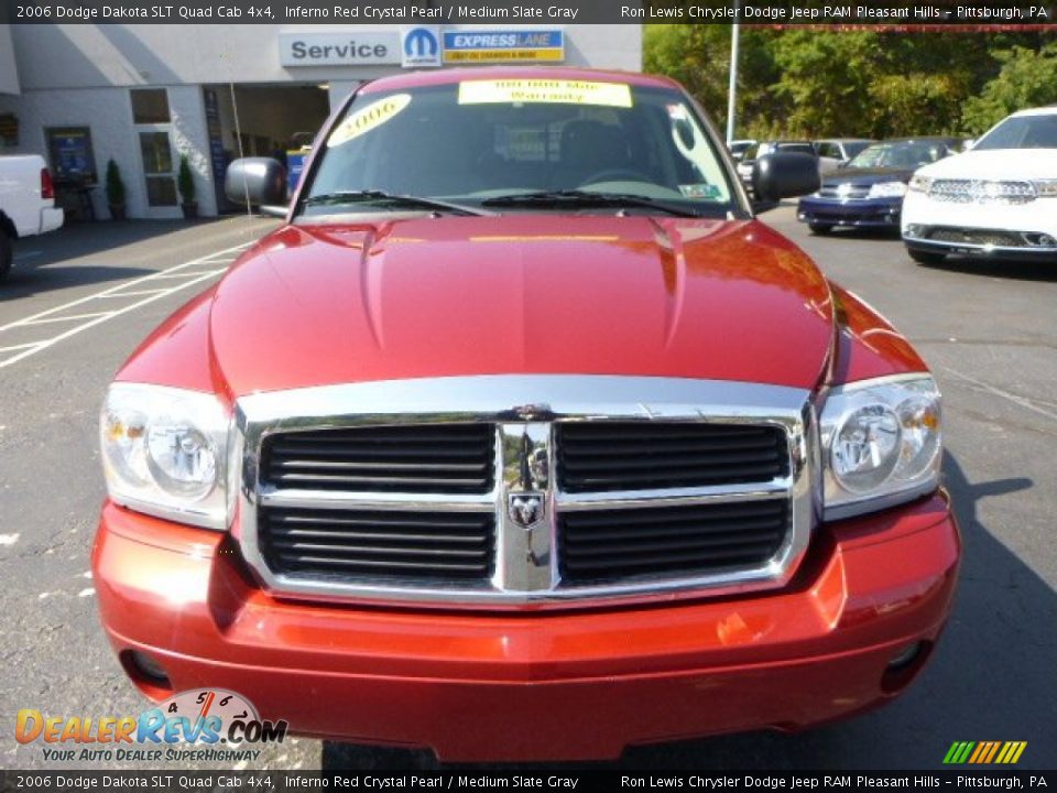 2006 Dodge Dakota SLT Quad Cab 4x4 Inferno Red Crystal Pearl / Medium Slate Gray Photo #9
