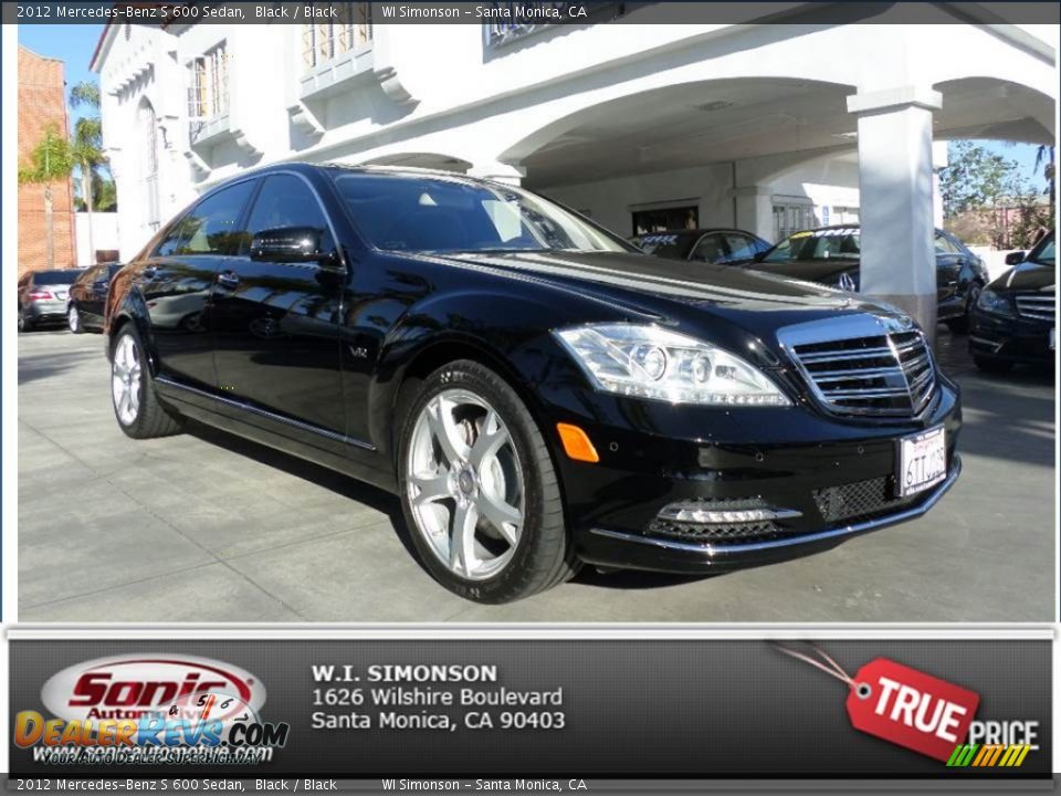 2012 Mercedes-Benz S 600 Sedan Black / Black Photo #1