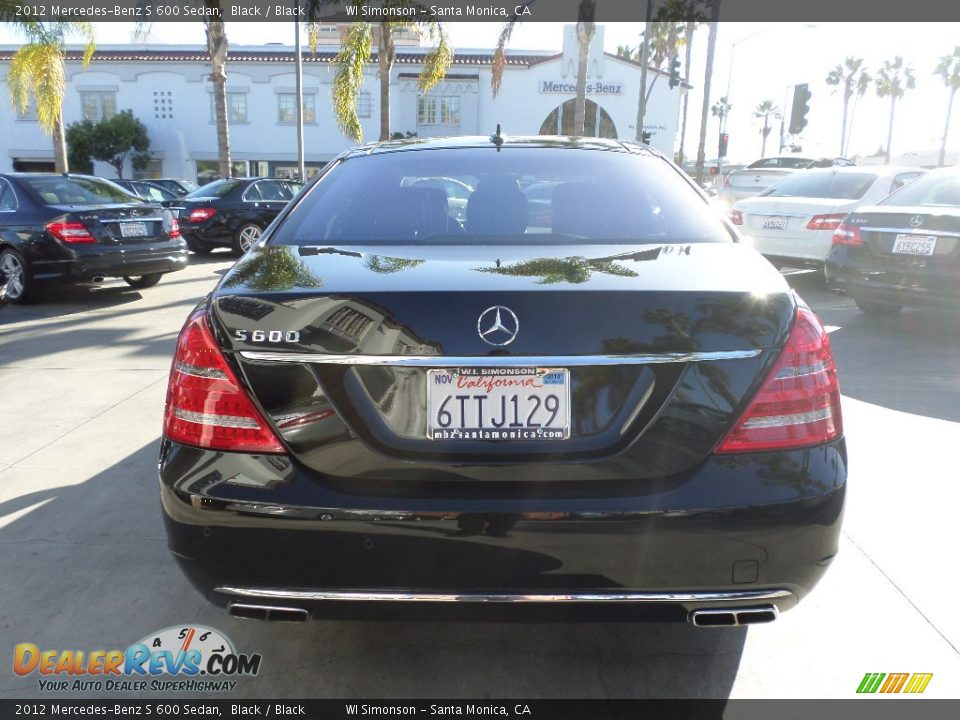 2012 Mercedes-Benz S 600 Sedan Black / Black Photo #3