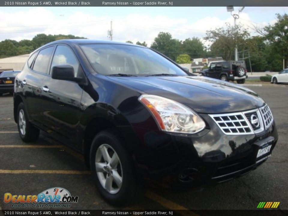 2010 Nissan Rogue S AWD Wicked Black / Black Photo #3