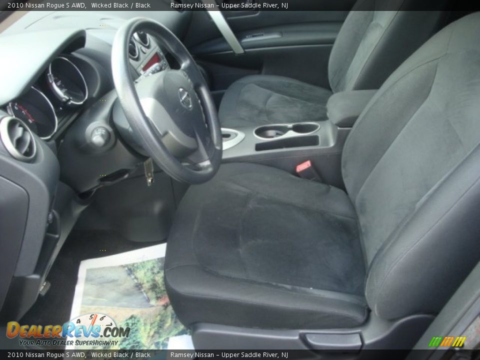 2010 Nissan Rogue S AWD Wicked Black / Black Photo #12