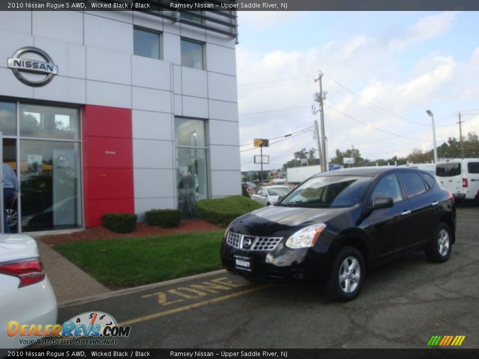 2010 Nissan Rogue S AWD Wicked Black / Black Photo #26