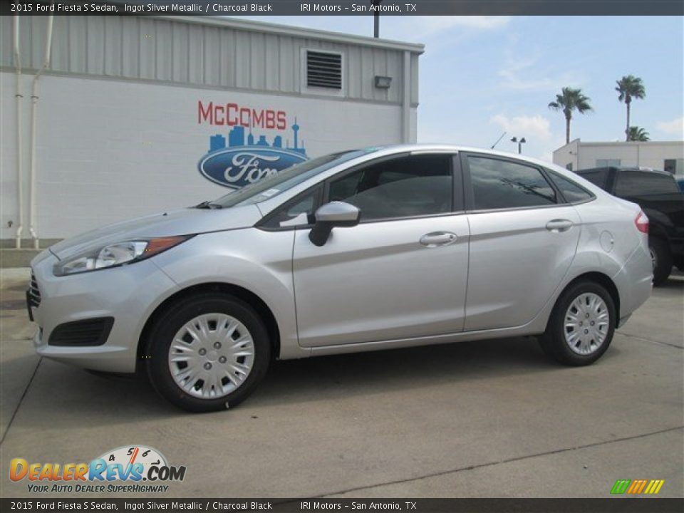 2015 Ford Fiesta S Sedan Ingot Silver Metallic / Charcoal Black Photo #1