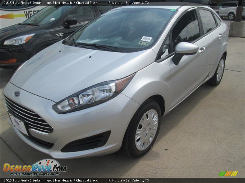 2015 Ford Fiesta S Sedan Ingot Silver Metallic / Charcoal Black Photo #3
