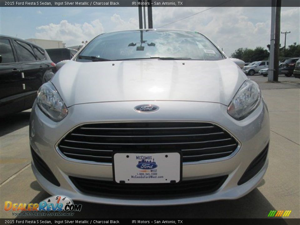 2015 Ford Fiesta S Sedan Ingot Silver Metallic / Charcoal Black Photo #5