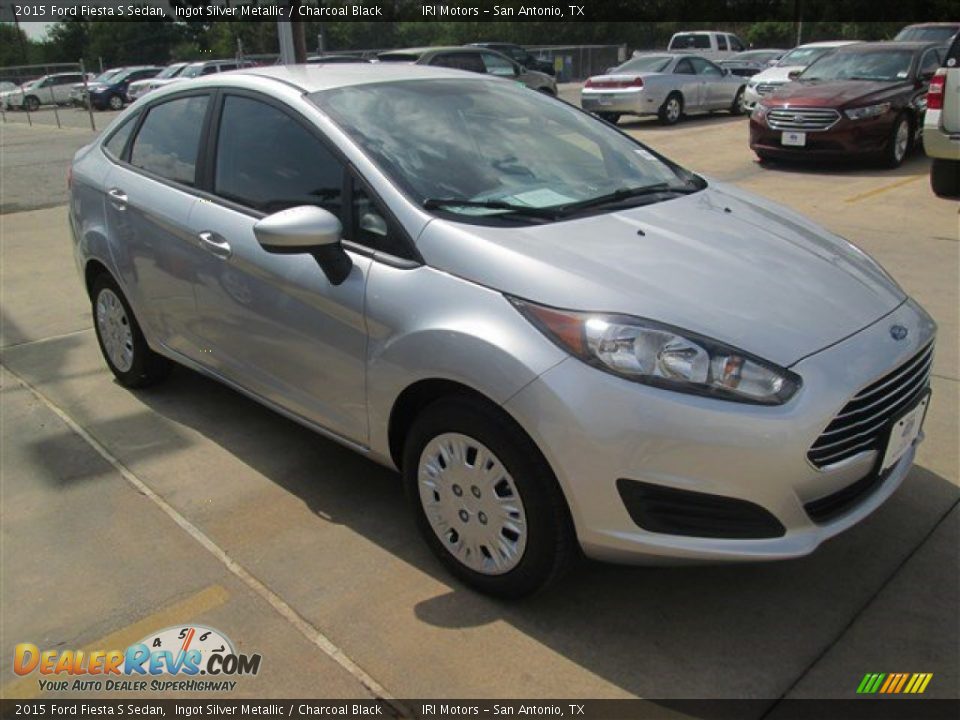 2015 Ford Fiesta S Sedan Ingot Silver Metallic / Charcoal Black Photo #7